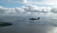 Die Kappa über der Nordsee auf dem Flug nach Helgoland